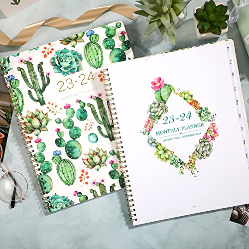 2023-2024 Monthly Calendar/Planner - Monthly Planner/Calendar 2023-2024, 9" x 11", Jan 2023 - Dec 2024, Planner 2023-2024 with Monthly Tabs, Twin-Wire Binding, Two-Side Pocket, Perfect Organizer.