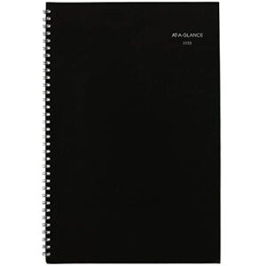 at-a-glance 2023 monthly planner, dayminder, 8″ x 12″, large, faux leather, black (sk200)