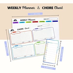 Magnetic Dry Erase Chore Chart for Multiple Kids and Monthly or Weekly Planner Calendar 17x12" Each, Blank Magnetic List, Chores Reward Chart, Good Behavior Chart, Kids Home Magnetic Chore Chart, Kids Multiple Kids, Schedule Board for Kids (Chore Chart an