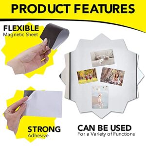 DIYMAG Magnetic Adhesive Sheets, |4" x 6"|, 18 Pack，Cuttable Magnetic Sheets，Flexible Magnet Sheets with Adhesive for Crafts, Photos and Die Storage, Easy Peel and Stick