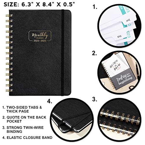 2023-2025 Monthly Planner - 2023 Monthly Planner from January 2023 to December 2025, 6.4'' x 8.5'' Monthly Planner with Tabs, 3 Year Monthly Calendar Planner 2023-2025 with Thick Paper