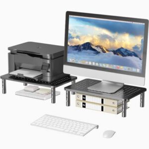 HUANUO Monitor Stand, 2 Pack, Monitor Riser, 2 Monitor Stand Height Adjustable, Computer Monitor Stand for 2 Monitors,Laptop Stand for Desk
