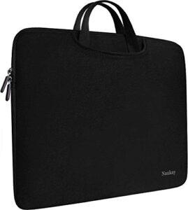 laptop sleeve bag 15.6 inch, durable slim briefcase handle bag & with two extra pockets,notebook computer protective case for 15 15.6 inch hp, dell, acer, asus, chromebook, ultrabook, black