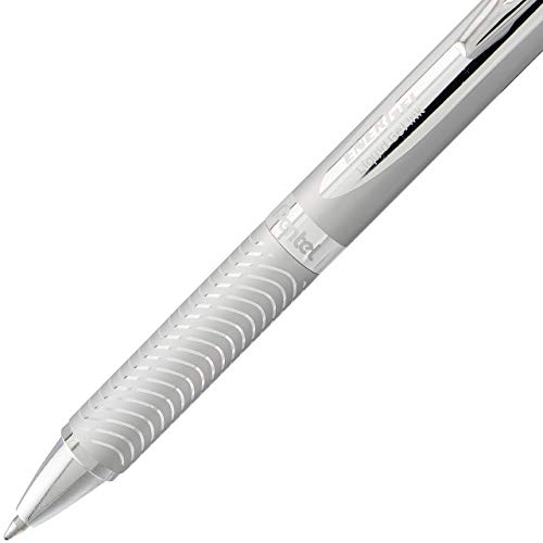 Pentel EnerGel Alloy RT Gel Pen, Medium Metal Tip, Silver Barrel, Black Ink, 1 Each (BL407BP)