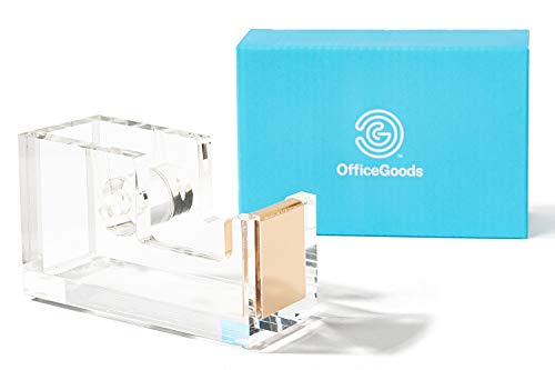 Acrylic & Gold Tape Dispenser by OfficeGoods - A Classic Design to Brighten Up Your Desk and Office