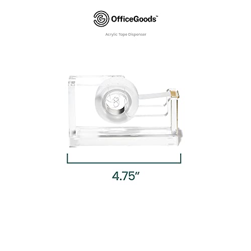 Acrylic & Gold Tape Dispenser by OfficeGoods - A Classic Design to Brighten Up Your Desk and Office