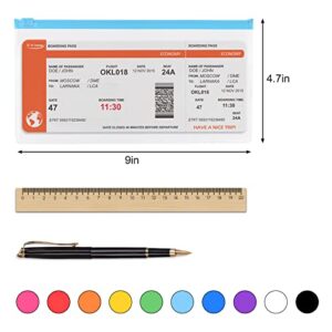 EOOUT 32pcs Poly Zip Envelope, Reusable Envelopes, Pencil Case Bulk, Bill Bag, 9'' x 4.7'', A6 Size, 10 Colors, for Cash School and Office Supplies