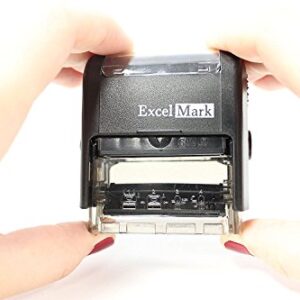 for Deposit ONLY - ExcelMark A1539 Self Inking Rubber Bank Stamp - Blue Ink