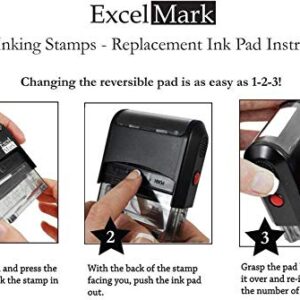 for Deposit ONLY - ExcelMark A1539 Self Inking Rubber Bank Stamp - Blue Ink