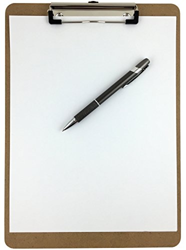 Trade Quest Letter Size Clipboard Low Profile Clip Hardboard (Pack of 24)