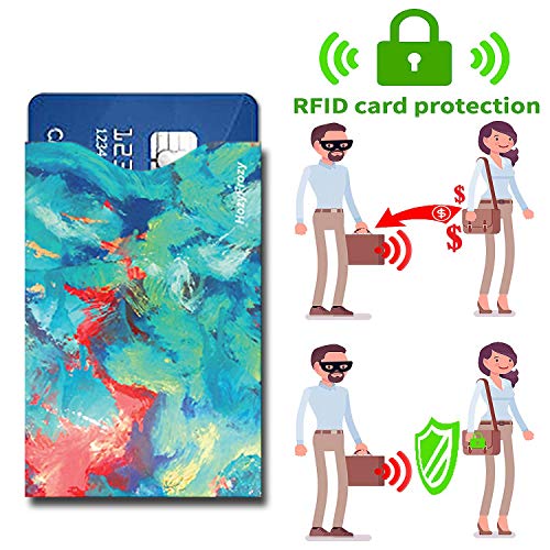 8 RFID Blocking Sleeves, Credit Card Protector, Anti-Theft Credit Card Holder, Easy to Recognize, Vivid Color Prints