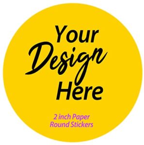 300 pcs premium custom stickers paper 2 inch round uncoated – personalized stickers for businesses with logo and name. birthday and wedding favors. baby pets label product boxes