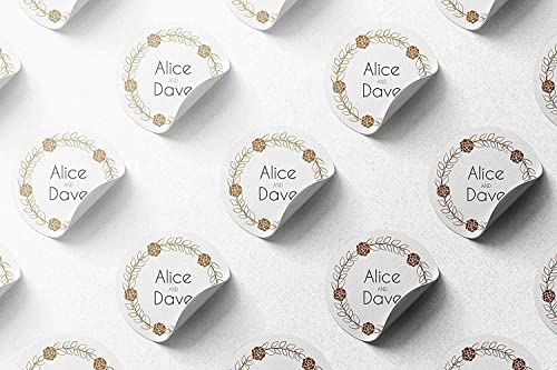 300 pcs Premium Custom Stickers Paper 2 inch Round Uncoated - Personalized Stickers for Businesses with Logo and Name. Birthday and Wedding Favors. Baby Pets Label Product Boxes