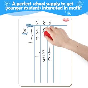 Dry Erase Long Division White Board,9 x 12 Multi-Digit Computation Double-Sided Dry Erase Board,Math Manipulatives White Board for Students,Classroom and Home,Small White Board Dry Erase (Division)