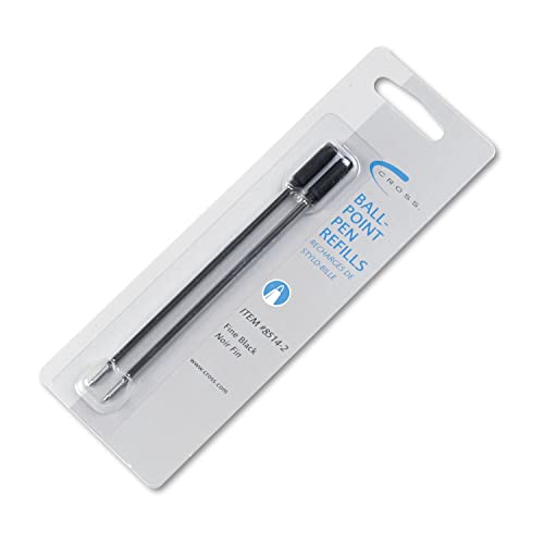 Cross 85142 Refills for Ballpoint Pens, Fine, Black Ink, 2/Pack