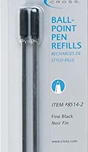 Cross 85142 Refills for Ballpoint Pens, Fine, Black Ink, 2/Pack