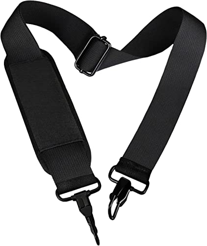 Shoulder Strap, Durable 55" Universal Replacement Laptop Shoulder Strap, Adjustable Comfortable Belt with Metal Hooks for Briefcase, Computer Messenger Bag, Laptop Case Luggage/Duffel/Camera, (Black)