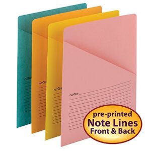 Smead Organized Up Notes Slash File Jacket, Letter Size, Assorted Colors, 12 per Pack (75427)