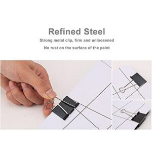 DSTELIN 96 Pack (19mm) Mini Binder Clips 3/4-Inch Small Black Paper Clamps for Office Supplies