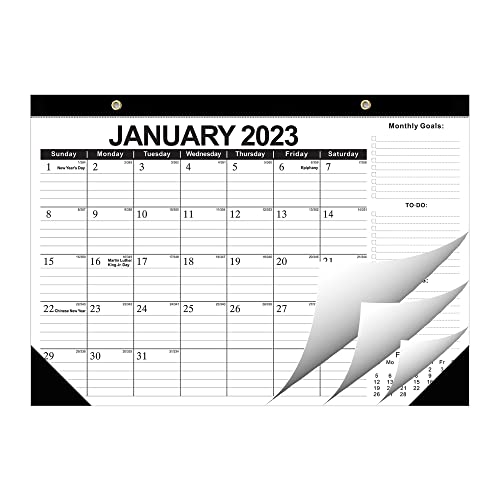 2023-2024 Desk Calendar, 18 Month Desk Calendar/Wall Calendar Combo, 17" x 12", January 2023-June 2024, Highlight Holidays, Planning Calendar, Thick Paper