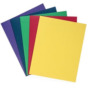 blue summit supplies 25 two pocket folders, designed for office and classroom use, assorted 5 colors, 25 pack colored 2 pocket folders