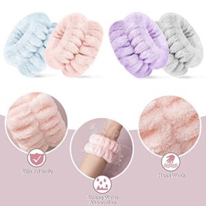 8 Pcs Wrist Towels for Washing Face Microfiber Band Towel Absorbent Wristbands Wrist Sweatband for Girls & Women,Prevent Liquid from Spilling Down Your Arms