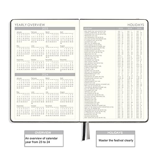 2023 Planner - Weekly & Monthly Planner 2023 With Calendar Stickers, Jan 2023 - Dec 2023, 5.75" X 8.25", A5 Premium Thicker Paper with Pen Holder, Inner Pocket and 88 Notes Pages - Gray