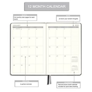 2023 Planner - Weekly & Monthly Planner 2023 With Calendar Stickers, Jan 2023 - Dec 2023, 5.75" X 8.25", A5 Premium Thicker Paper with Pen Holder, Inner Pocket and 88 Notes Pages - Gray