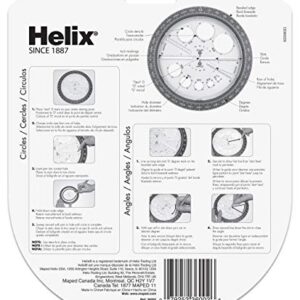 Helix Angle and Circle Maker with Integrated Circle Templates, 360 Degree, 6 Inch / 15cm, Assorted Colors (36002)