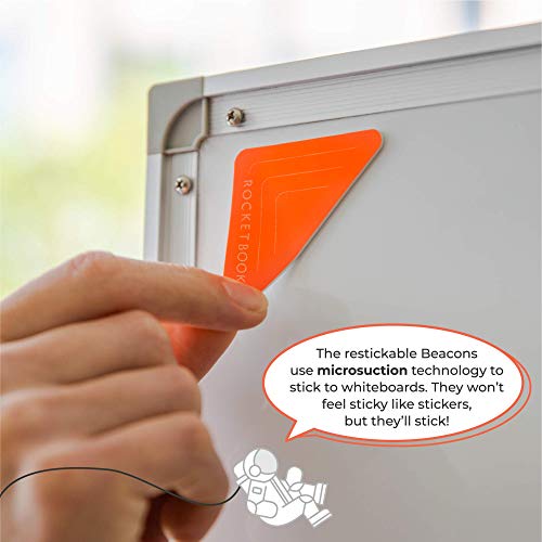 Rocketbook Beacons - Digitize Your Whiteboard - Reusable Stickers To Upload Your Whiteboard Notes To The Cloud with Carrying Case (1 Pack), BEA-A4-K