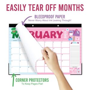 Doodle Large Desk Calendar 2023-2024 Calendar Desk Pad - 18 Month Calendar For Desk Calendars 2023-2024, 2023 Desk Planner 2023 Desk Calendar 11x17, Large Calendar 2023-2024 For Wall Calender 2023