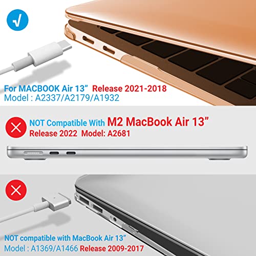 IBENZER Compatible with 2022 2021 2020 MacBook Air 13 inch case M1 A2337 A2179 A1932, Plastic Hard Shell Case for Mac Air 13 Retina Display with Touch ID, Crystal Clear, MMA-T13CYCL