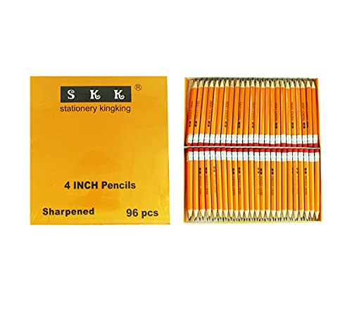 SKKSTATIONERY Half Pencils with Eraser Tops, Golf, Classroom, Pew - #2 HB, Hexagon, Pre-sharpened, 96/Box.