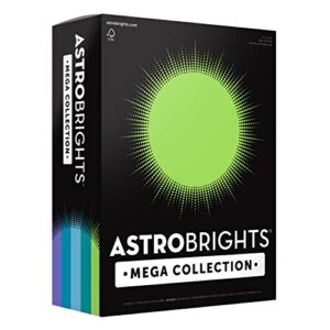astrobrights mega collection, colored cardstock,”frosty” 5-color assortment, 320 sheets, 65 lb/176 gsm, 8.5″ x 11″ (91689)
