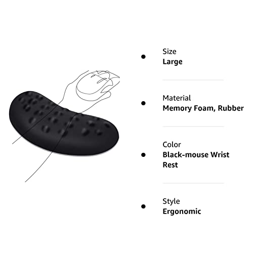 Gimars Mouse Wrist Rest with Massage Notes, Ergonomic Memory Foam Wrist Support for Mouse, Soft & Comfortable Mouse Wrist Support for Computer, Laptop, Office Work, PC Gaming-Wrist Pain Relief