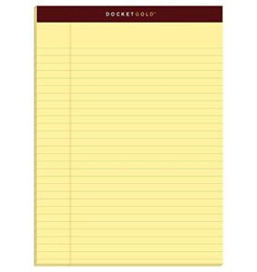 tops docket gold writing pads, 8-1/2″ x 11-3/4″, legal rule, canary paper, 50 sheets, 6 pack (99707), original version