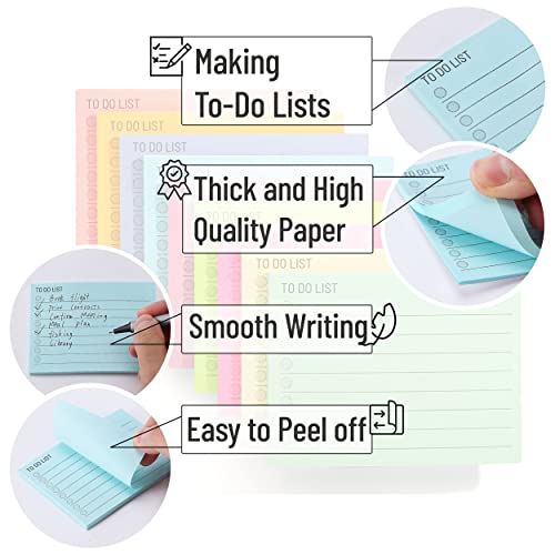 Mr. Pen- to Do List Sticky Notes, 3"x4", 360 Sheets, Assorted Colors to Do List Notepad, Lined Sticky Notes, to Do List Planner, Daily to Do List Notepad, to Do Notepad, Todo List Notepad