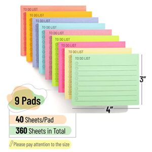 Mr. Pen- to Do List Sticky Notes, 3"x4", 360 Sheets, Assorted Colors to Do List Notepad, Lined Sticky Notes, to Do List Planner, Daily to Do List Notepad, to Do Notepad, Todo List Notepad