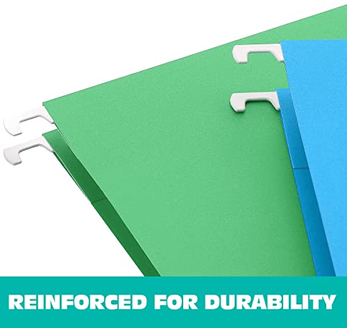 HERKKA Extra Capacity Legal Size Hanging File Folders, 30 Reinforced Hang Folders, Heavy Duty 1 Inch Expansion, Designed for Bulky Files, Medical Charts, Assorted Colors, 30 Pack