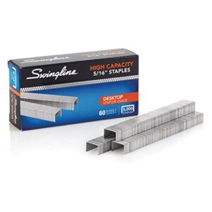 swingline staples, high capacity, 60 sheet capacity, 5/16″ length, 210/strip, 5000/box (s7081032)
