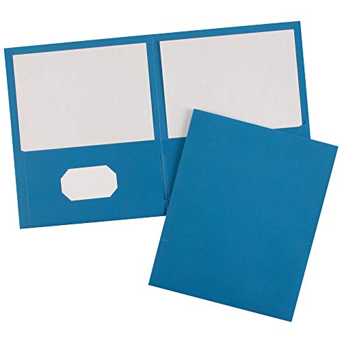 Avery Two Pocket Folders, Holds up to 40 Sheets, Business Card Slot, 25 Light Blue Folders (47986)