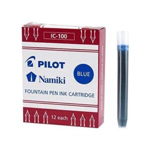 Pilot Namiki IC100 Fountain Pen Ink Cartridge, Blue, 12 Cartridges per Pack (Pack of 2)