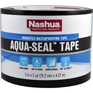 nashua 3 in x 5 yd aqua-seal tape in black, model number: 1529844