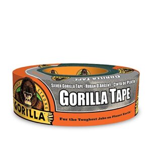 gorilla tape, silver duct tape, 1.88″ x 35 yd, silver, (pack of 1)