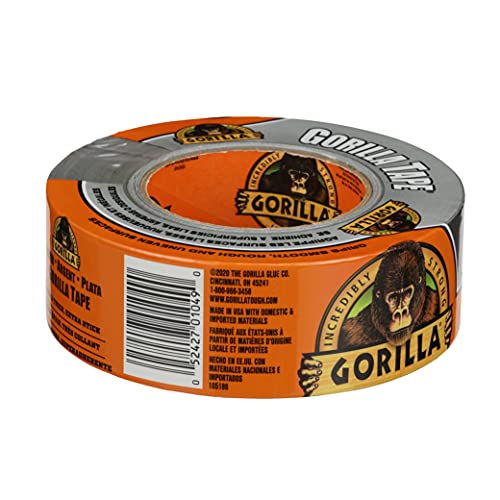 Gorilla Tape, Silver Duct Tape, 1.88" x 35 yd, Silver, (Pack of 1)