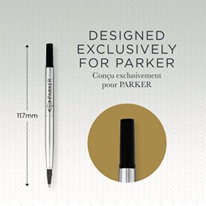 Parker QUINK Rollerball Pen Ink Refill, Medium, Black