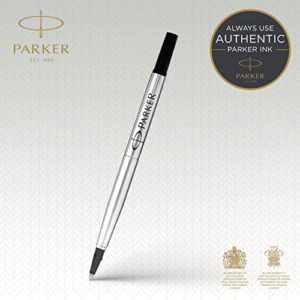 Parker QUINK Rollerball Pen Ink Refill, Medium, Black