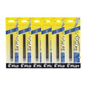 Pilot Dr Grip Retractable Ballpoint Pen Refills, 1.0mm, Medium Point, Black Ink, 6 (Pack of 2)