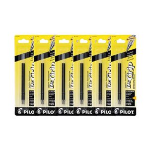 Pilot Dr Grip Retractable Ballpoint Pen Refills, 1.0mm, Medium Point, Black Ink, 6 (Pack of 2)