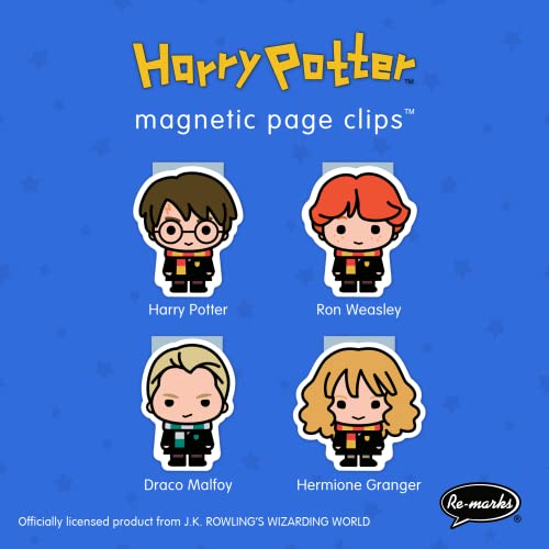 Re-marks Harry Potter Wizards and Hogwarts Magnetic Page Clips, 2 Sets of 4 Page Clips, 8 Clips Total